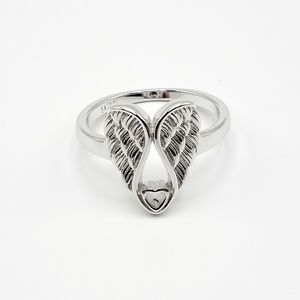 Silver Angel Wings with Heart Ring